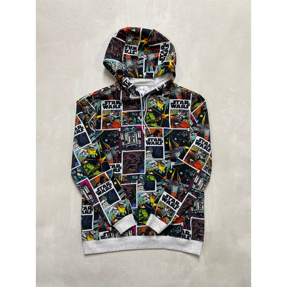 Disney Star Wars Mens Comic Book Print Hoodie Organic Cotton Multicolor Medium